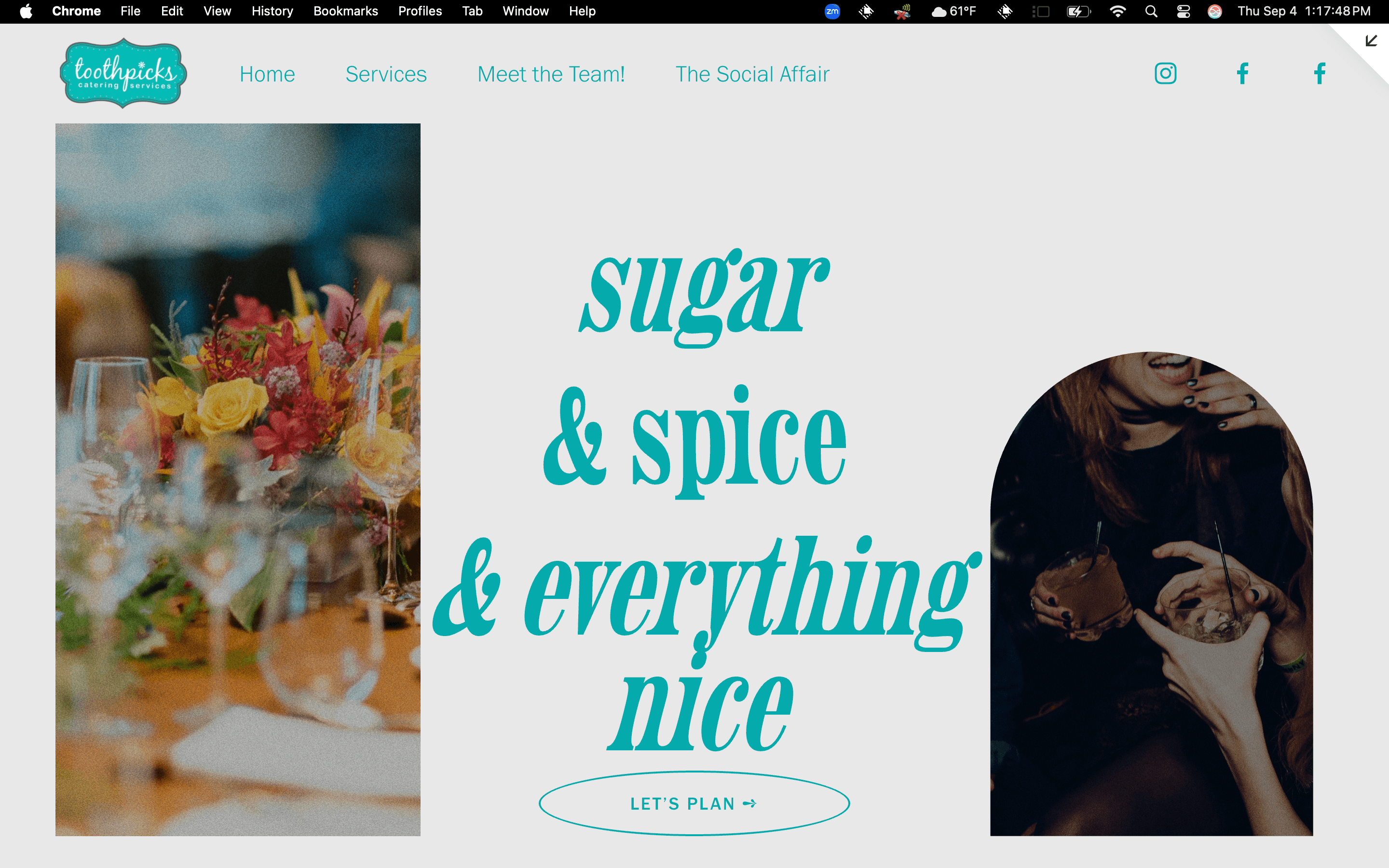 Catering Company Website Home